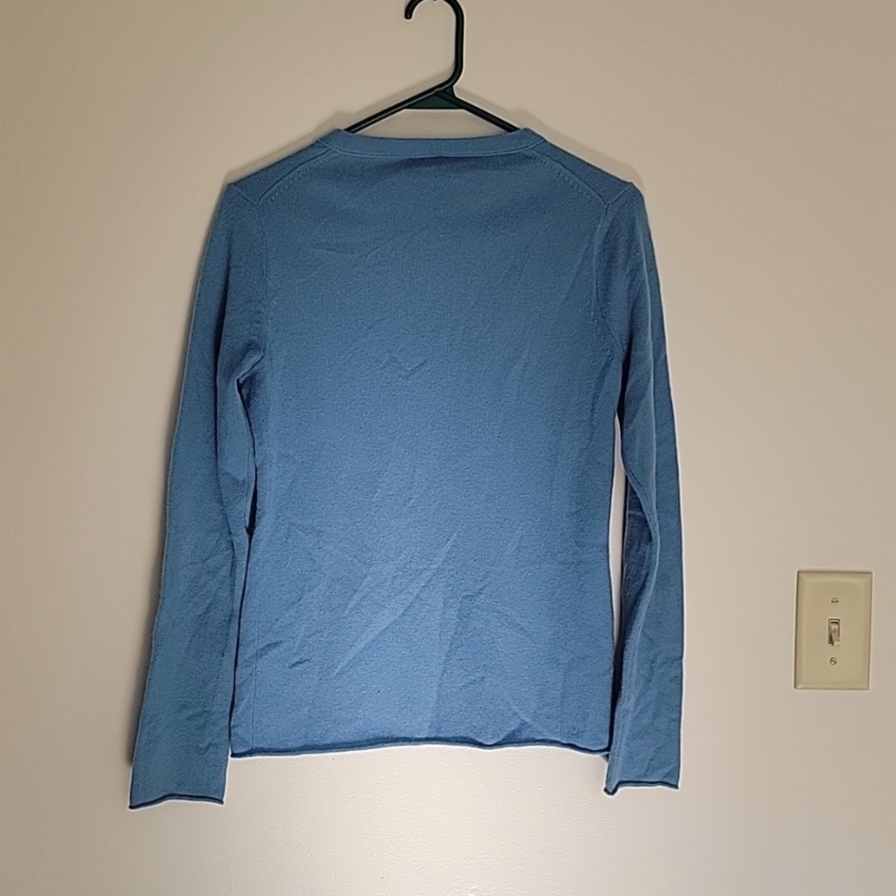 J. Crew Wool Blend Long Sleeve Crew Neck Sweater Sz M Blue